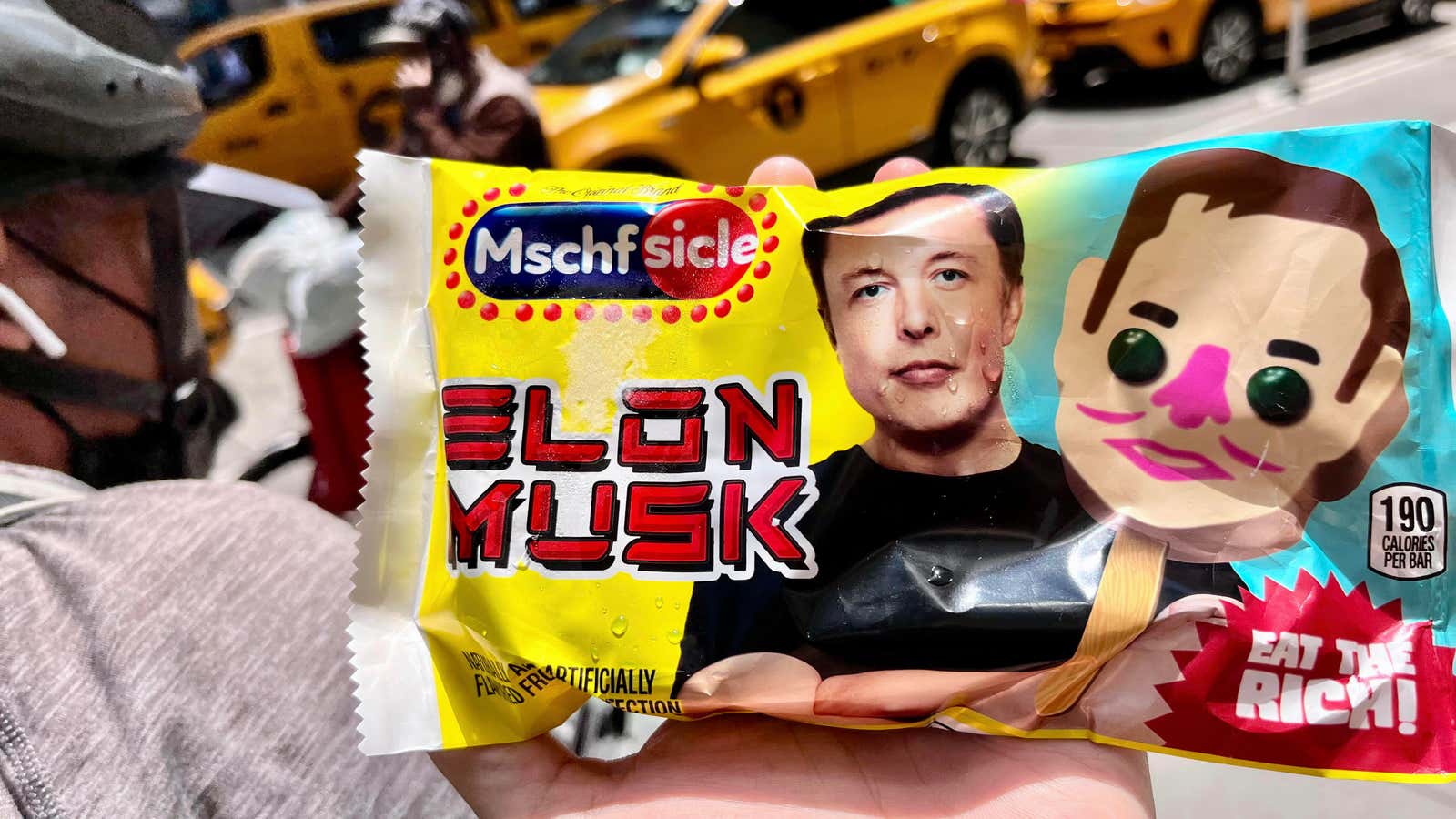 Elon Musk as a popsicle.