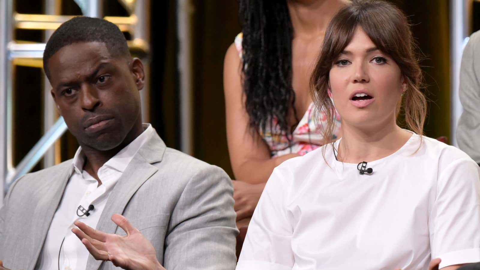 “This Is Us” stars Sterling K. Brown and Mandy Moore were among those to stick up for their lesser-known co-workers.