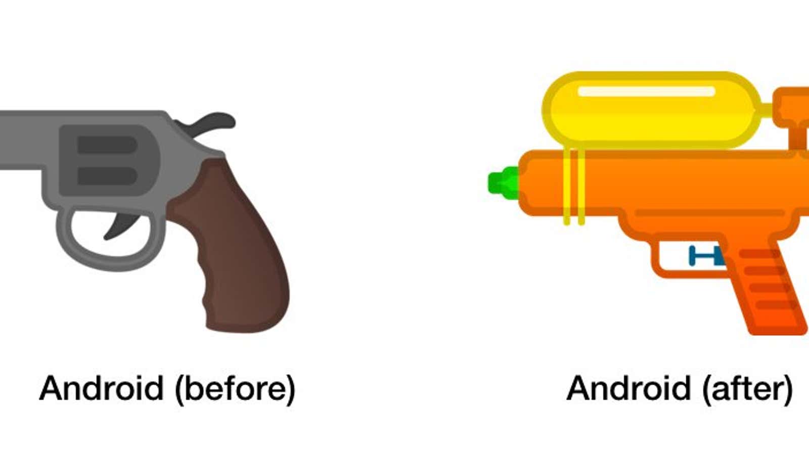 All the big tech companies are ditching their handgun emojis for toy guns
