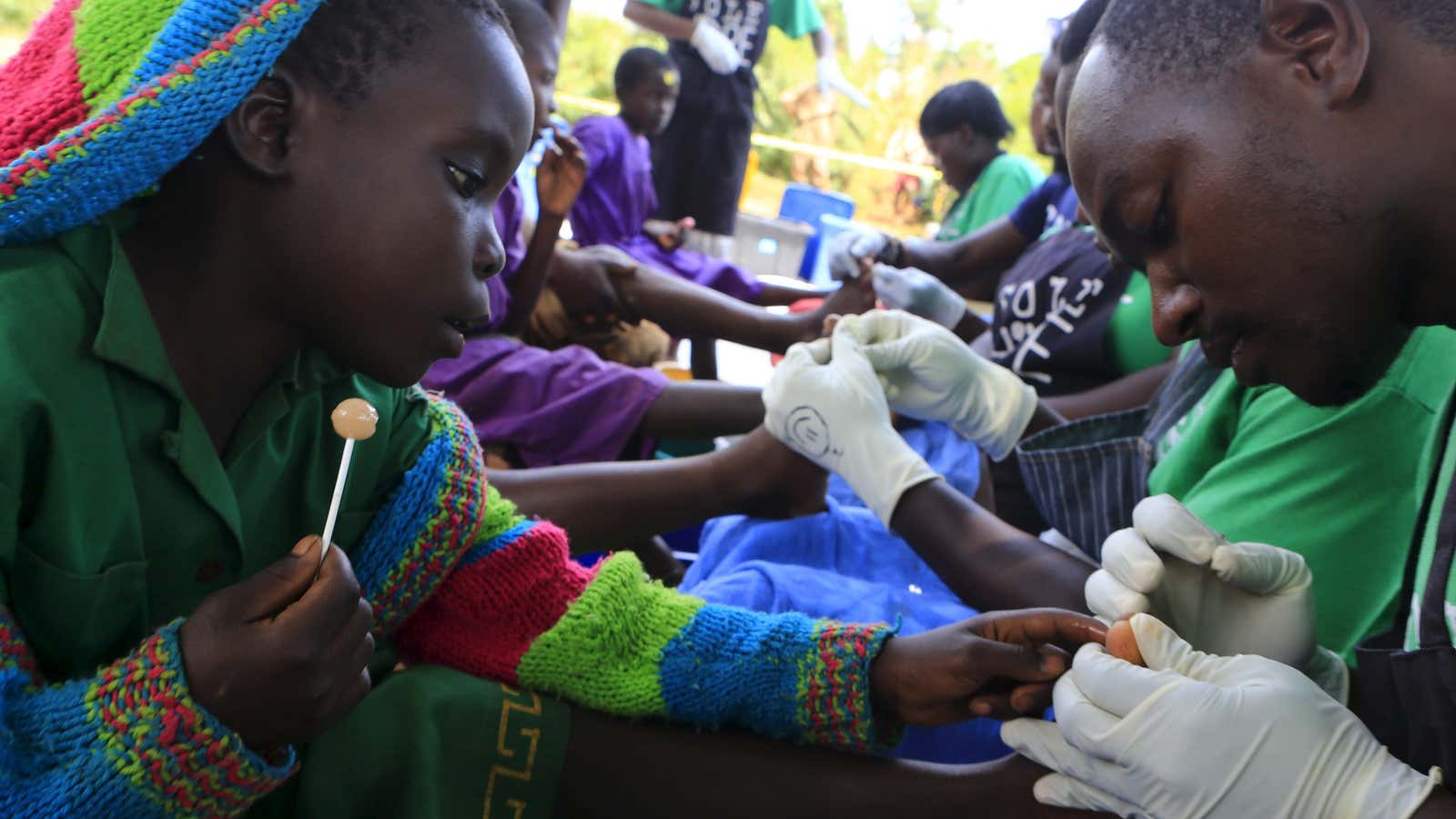 Children in a village in Jinja district, eastern Uganda