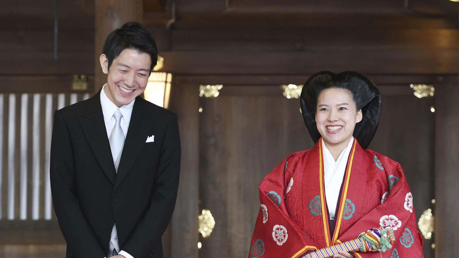 Japanese princess Ayako and her husband Kei Moriya. Nothing but four years between them.