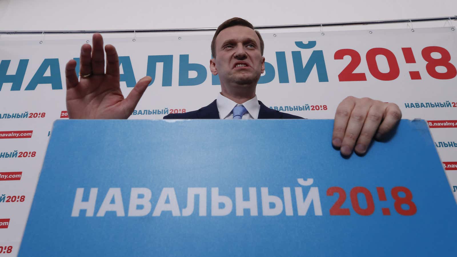 Navalny has been blocked from Russia’s 2018 election.