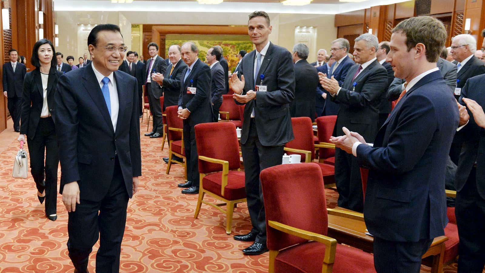 Mark Zuckerberg with Chinese premier Li Keqiang