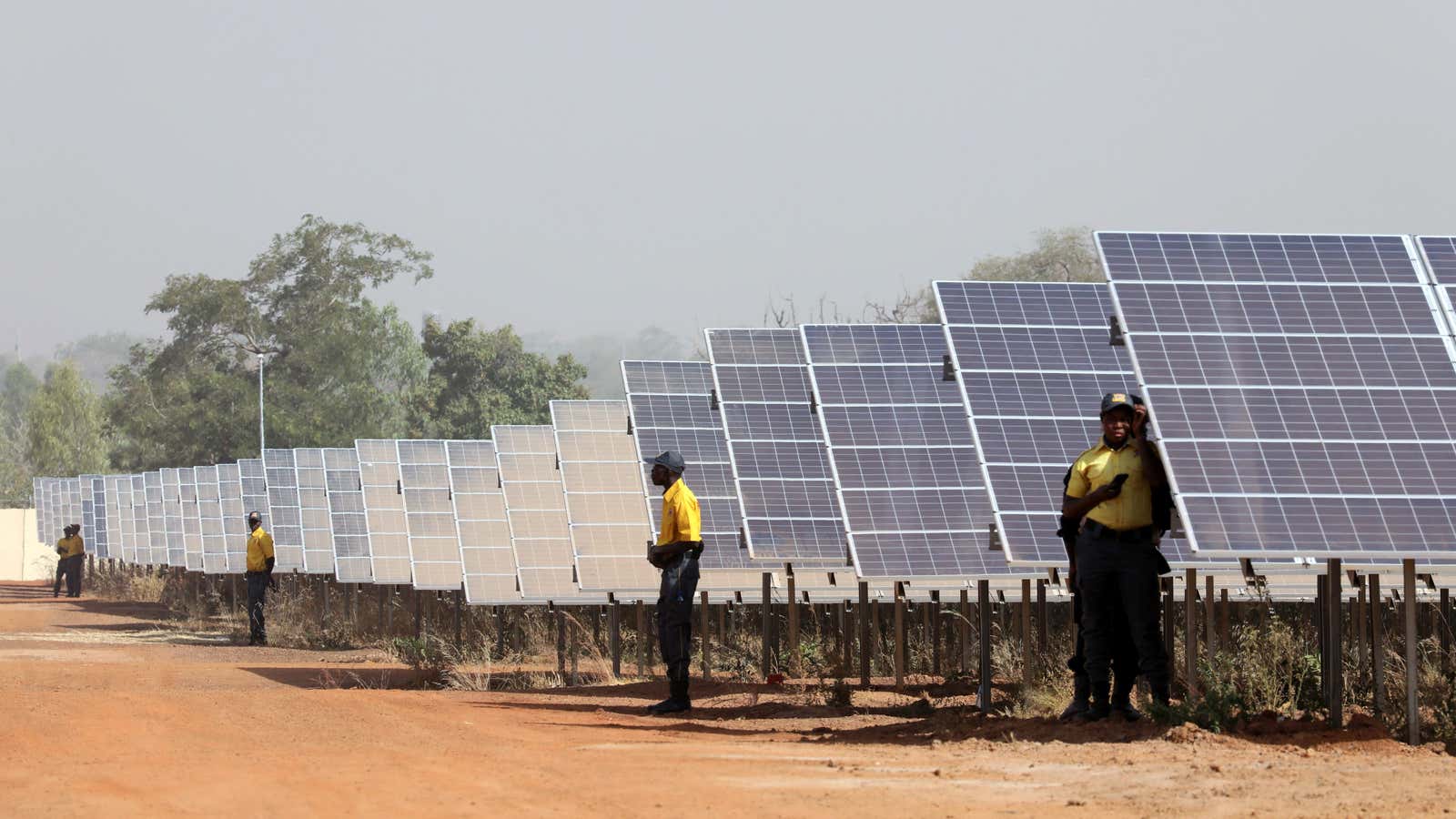 Solar panels at a power plant in Zaktubi, near Ouagadougou, Burkina Faso.