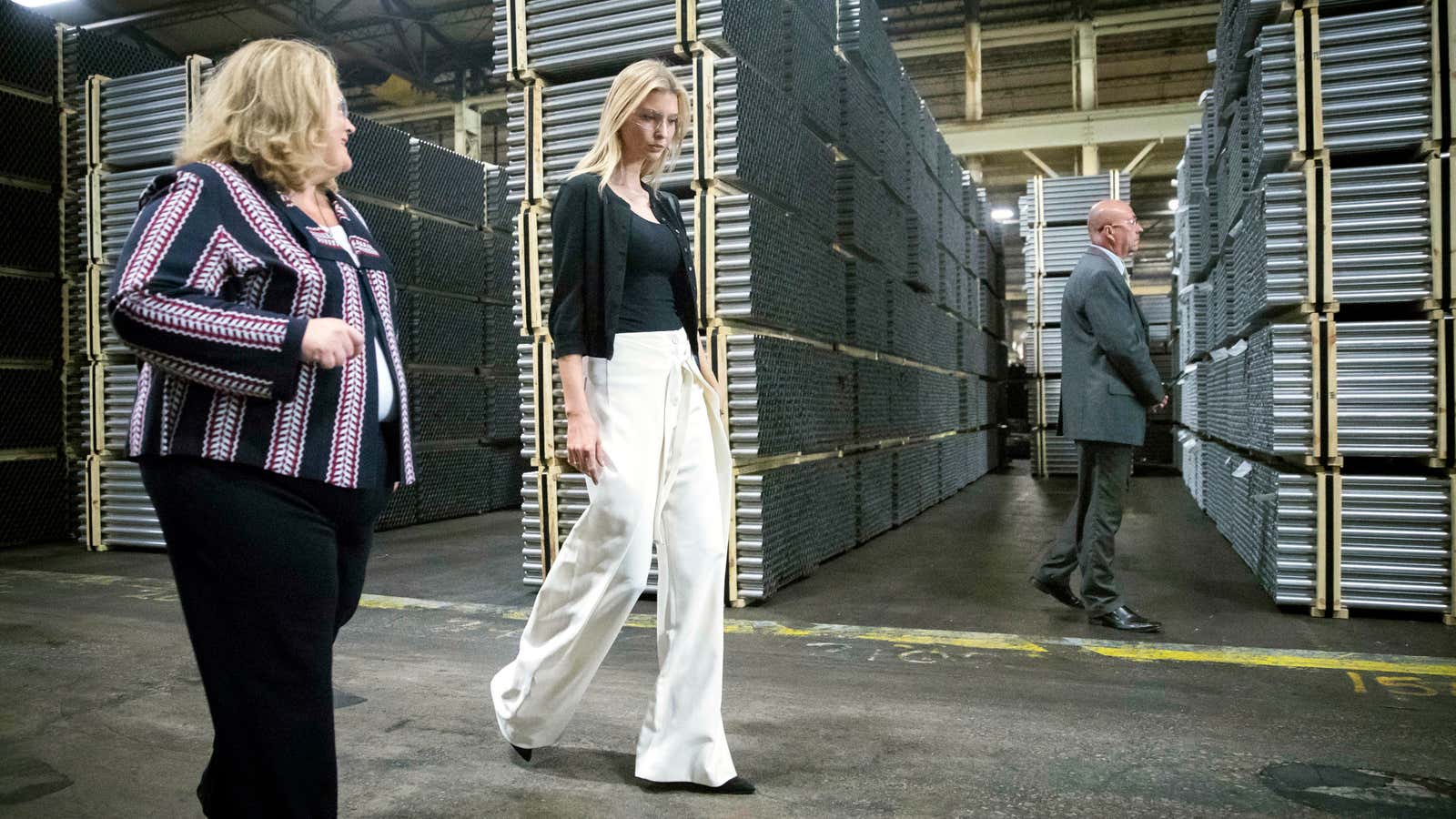 White House special advisor to the president Ivanka Trump tours a steel factory in 2016.
