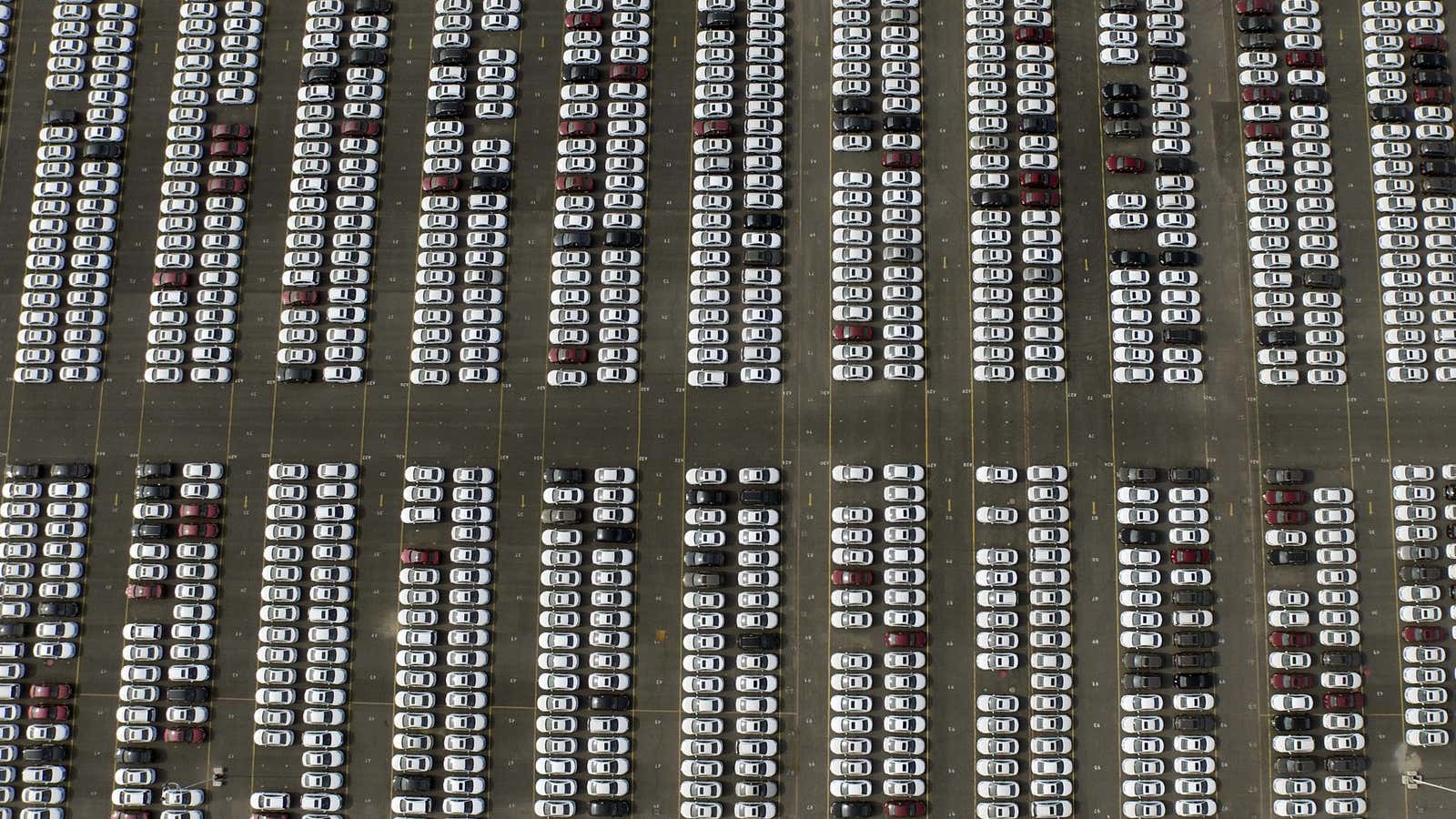 New Chevrolets parked in the General Motors lot in Shenyang, China.