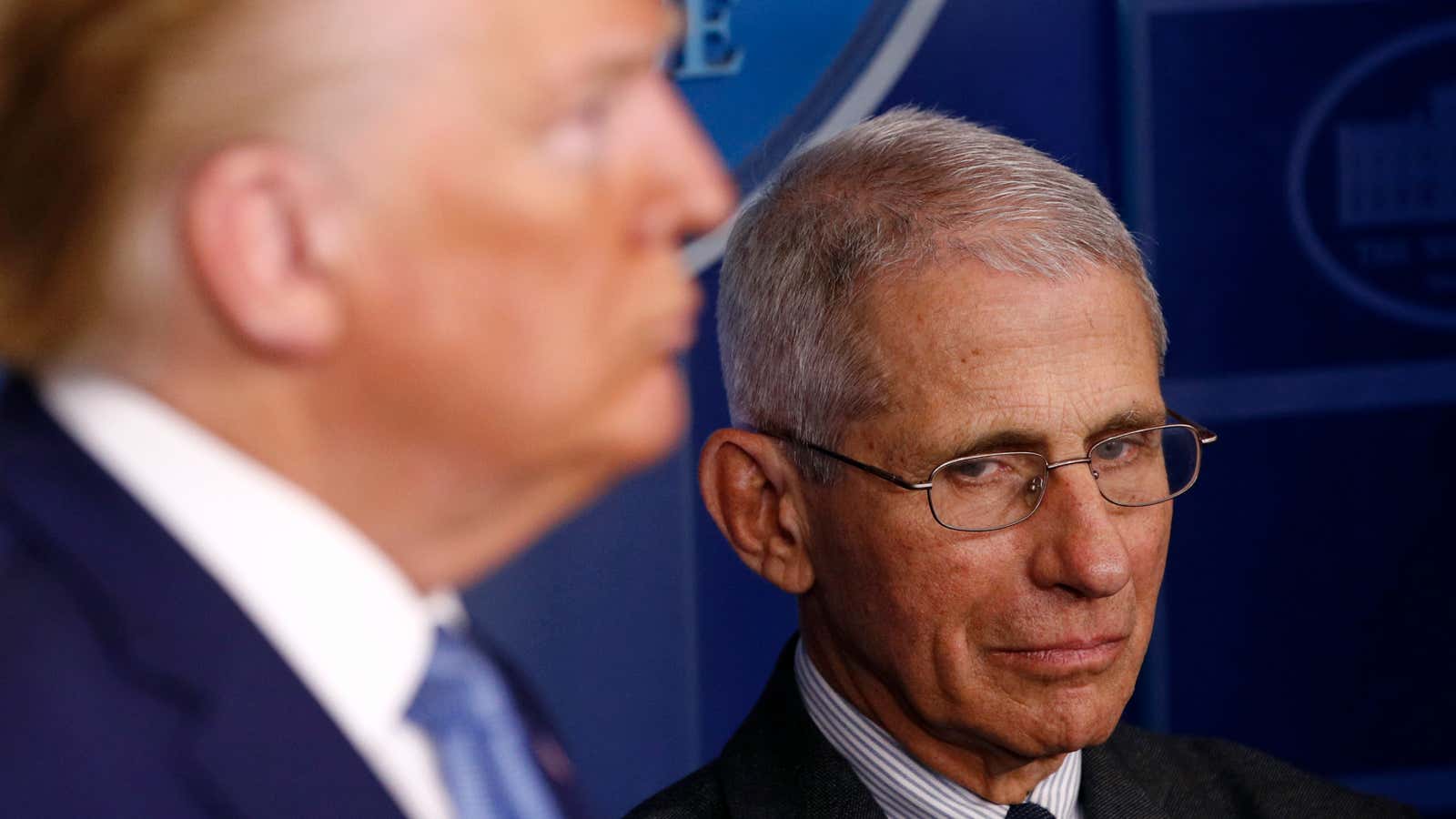 Trump and Anthony Fauci, director of the National Institute of Allergy and Infectious Diseases.