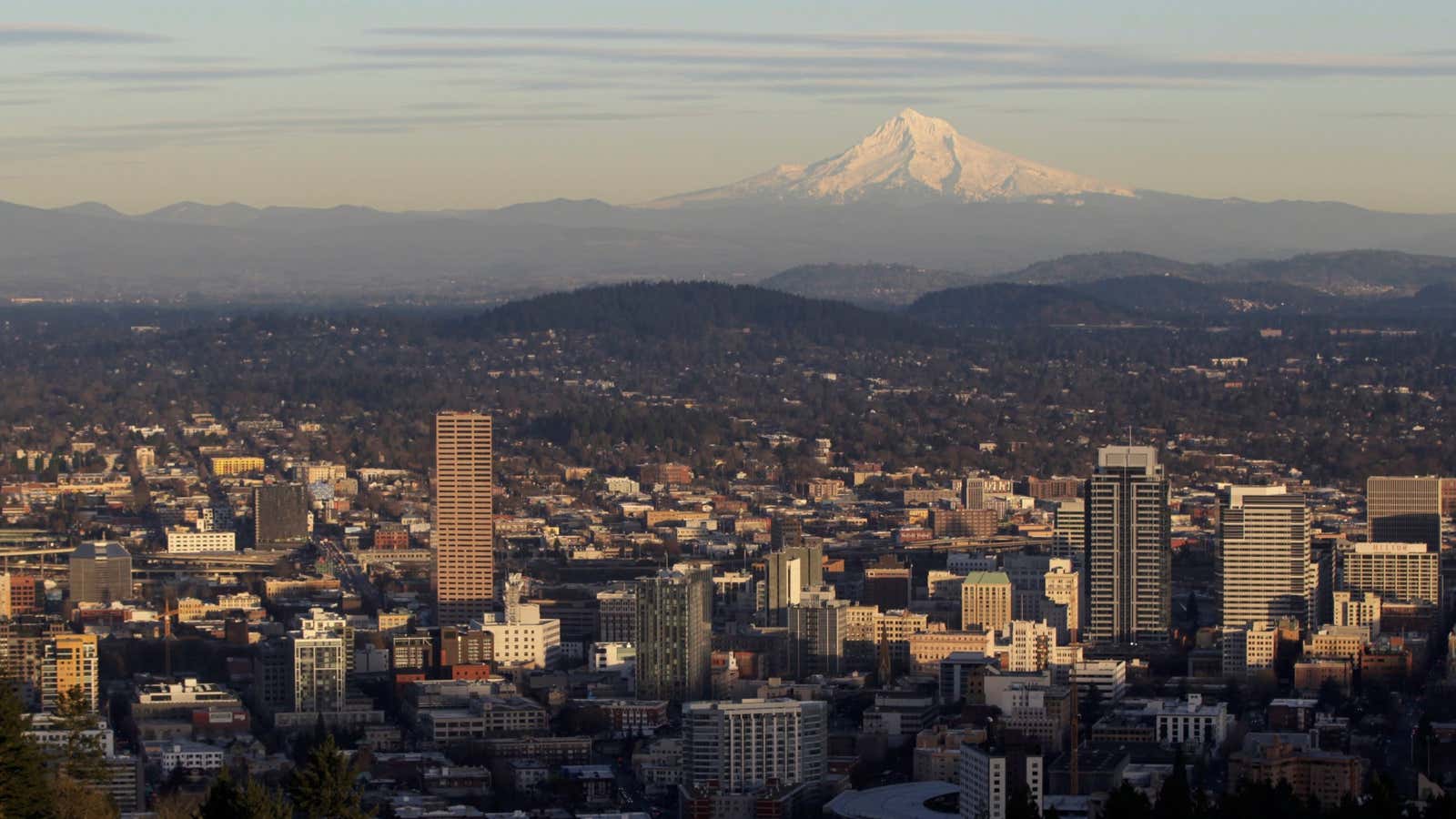 It’s Oregon! This is Portland, and Mount Hood.