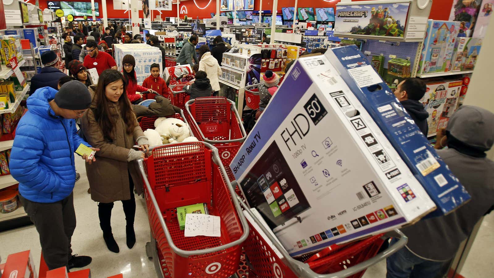 Customers online at Target for Black Friday