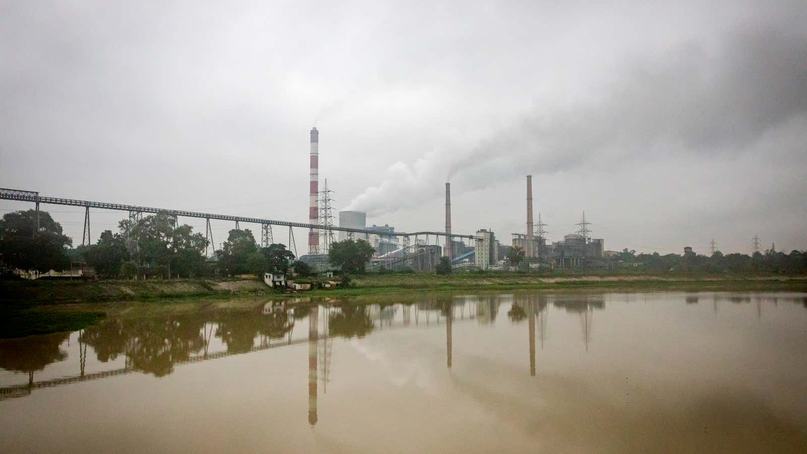 Hasdeo Thermal Power Station in Darri receives coal from nearby mines in Korba in Chhattisgarh, India.