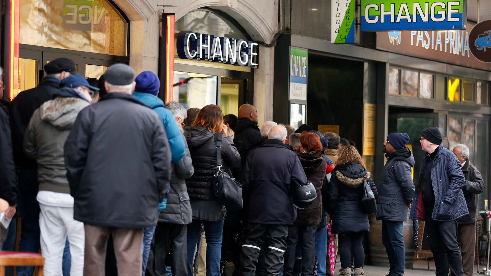People rushed to dump their currency yesterday, when the Swiss franc went soaring.