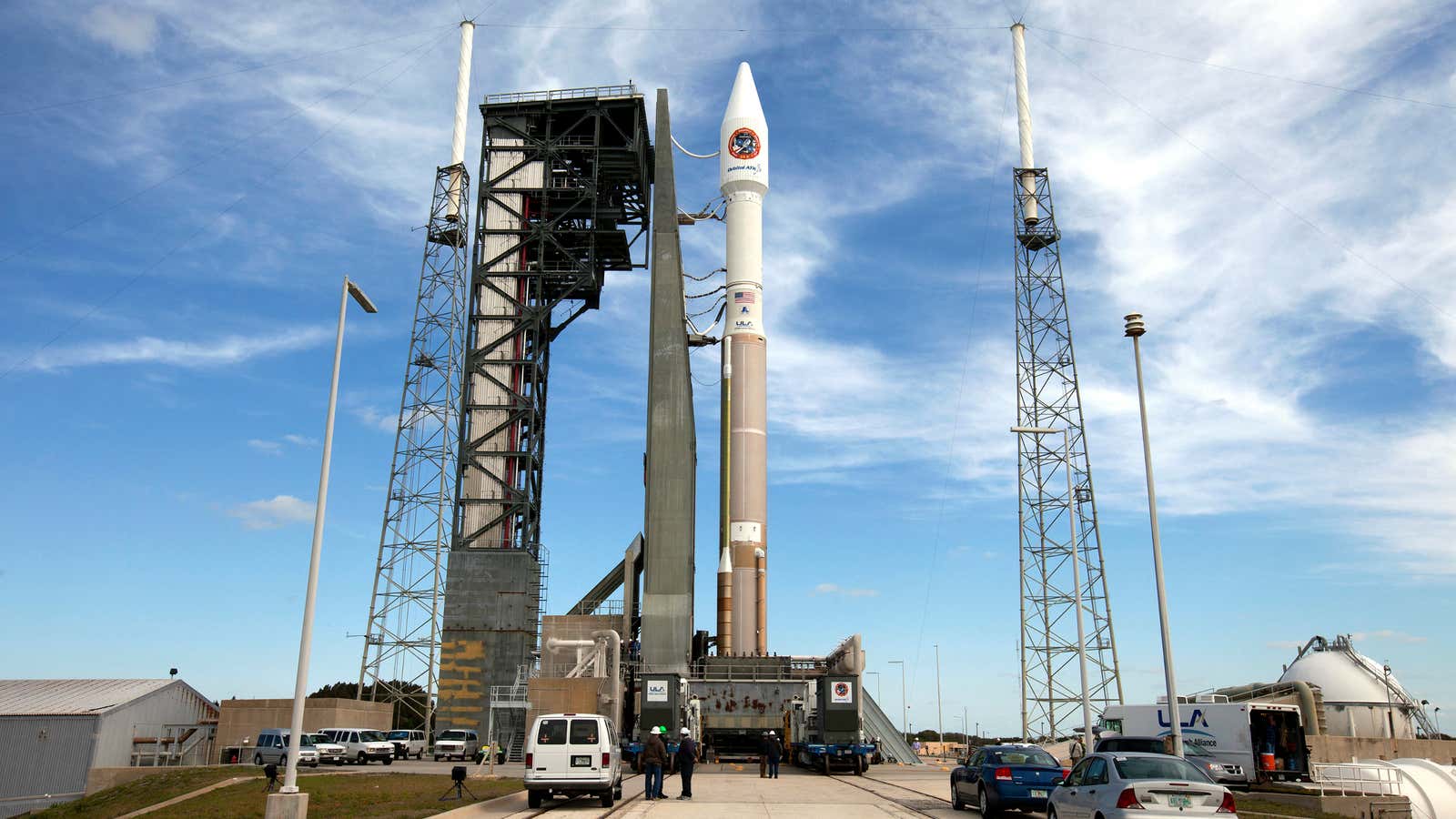 A ULA Atlas rocket prepares for launch in 2016.