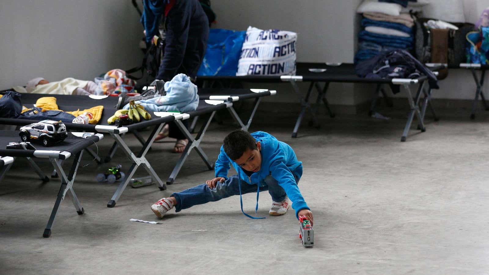 A boy from Syria at a refugee centre in Germany