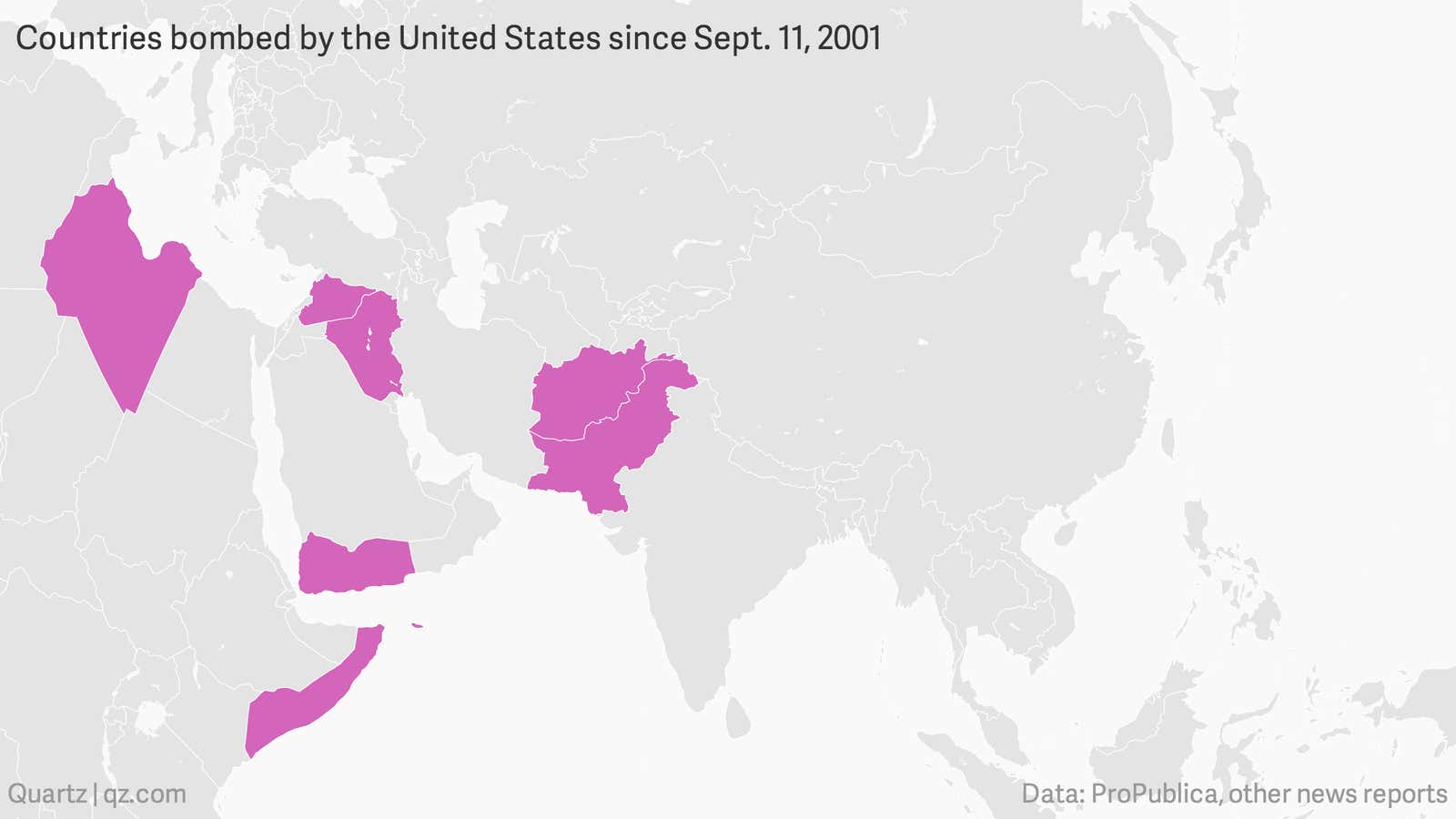 Here are the seven countries the United States has bombed since 9/11