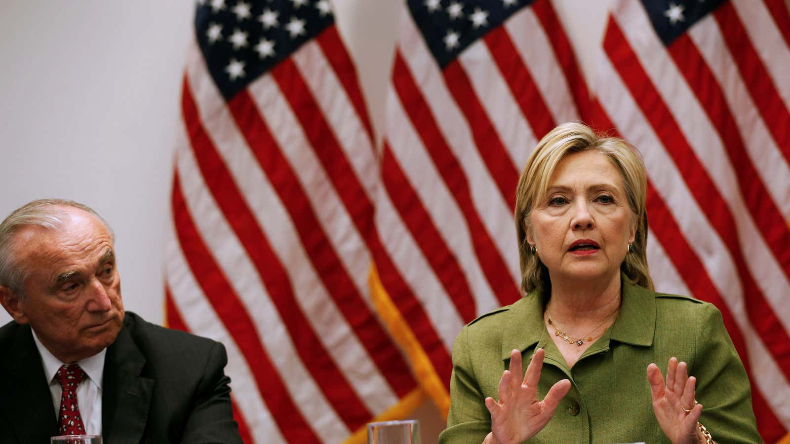 Clinton meets with top police leaders.