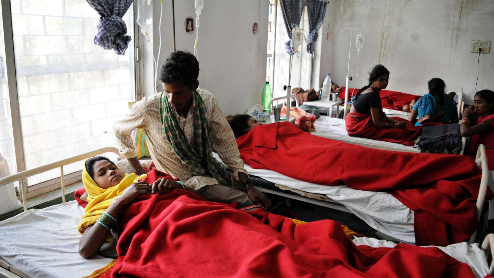 Indian women who underwent sterilization surgeries at the District Hospital in Bilaspur, Chhattisgarh.