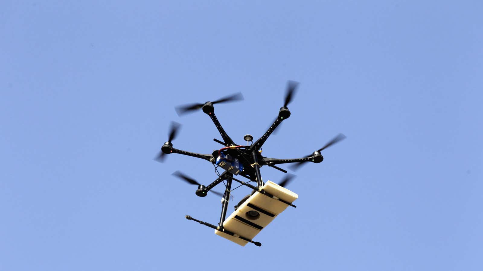A drone like this one was carrying consumer electronics to prisoners.
