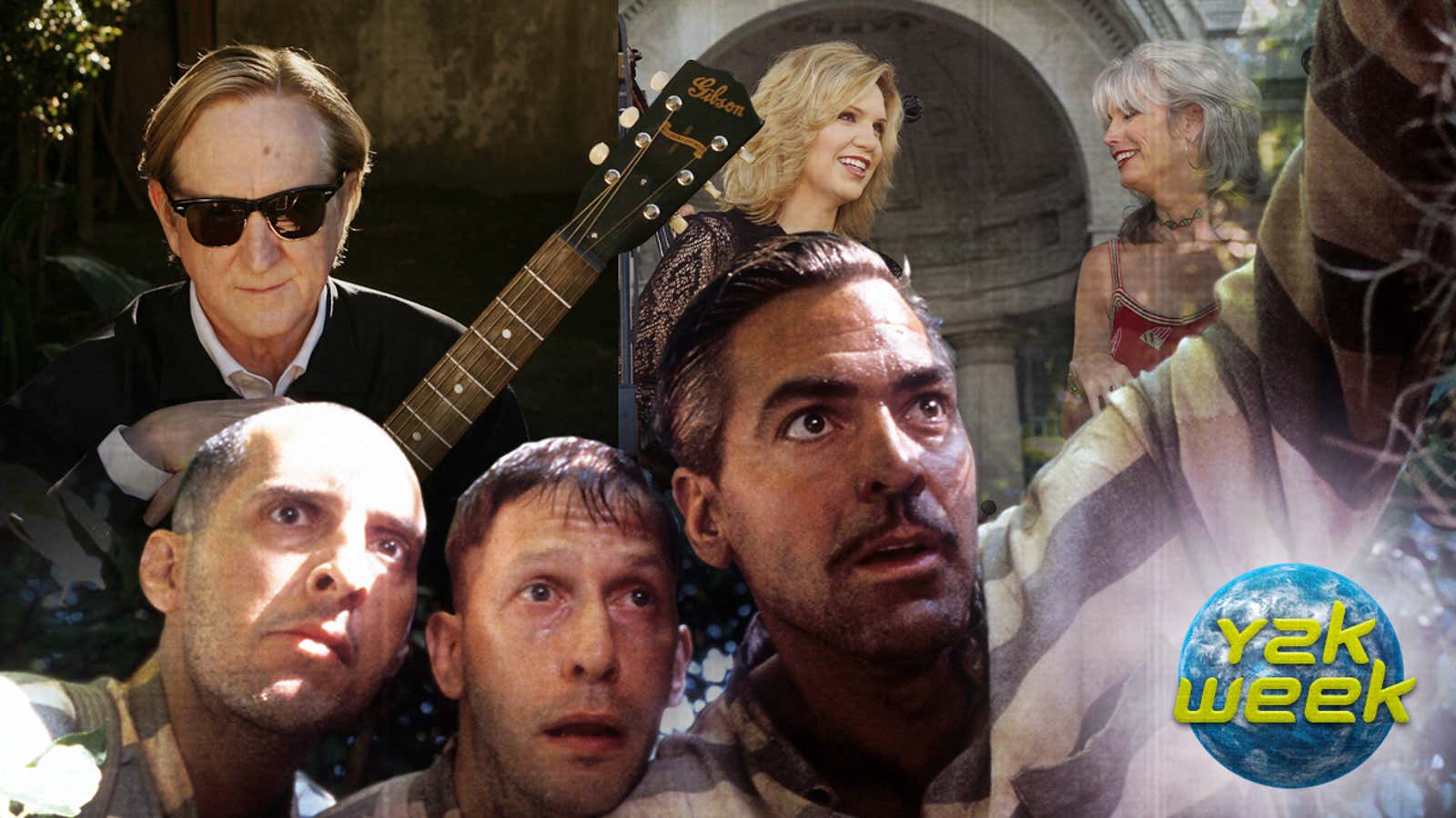 From left: T Bone Burnett (Liz O. Baylen/Los Angeles Times via Getty Images), John Turturro, Tim Blake Nelson and George Clooney in O Brother, Where Art Thou? (Universal/Getty Images), Alison Krauss and Emmylou Harris (Mychal Watts/WireImage/Getty Images) 