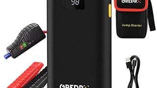 GREPRO 800A Peak 10000mAh Car Jump Starter up to 4.5L Gas...