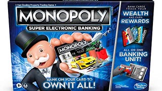 Hasbro Gaming Monopoly Super Electronic Banking Board Game,...