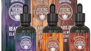 Viking Revolution Beard Oil Conditioner 3 Pack - All Natural...