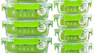 C CREST Glass Containers for Food Storage with Lids, [10-...