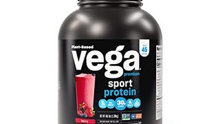 Vega Sport Premium Vegan Protein Powder, Berry - 30g Plant...