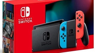 Nintendo Switch with Neon Blue and Neon Red Joy‑