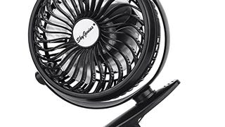 SkyGenius Battery Operated Clip on Mini Desk Fan,