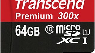 Transcend 64GB MicroSDXC Class10 UHS-1 Memory Card with...