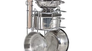 Melissa & Doug Stainless Steel Pots and Pans Pretend Play...