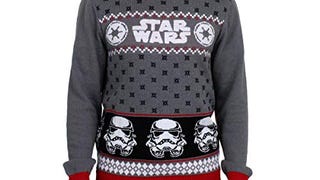 STAR WARS Men's Storm Holiday Sweater, Grey, Large