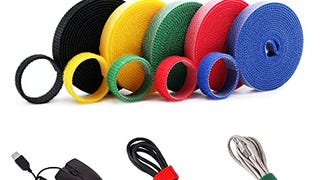 KELIFANG Cable Straps, Reusable Cable Ties, Hook and Loop...