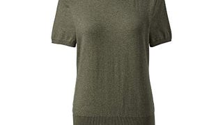 Lands' End Women's Short Sleeve Supima Sweater, M, Fatigue...