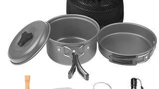 wolfyok Outdoor Backpacking Cookware Set with Camping Stove...