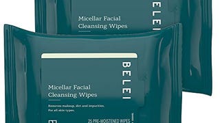 Belei by Amazon: Oil-Free Micellar Facial Cleansing Wipes,...