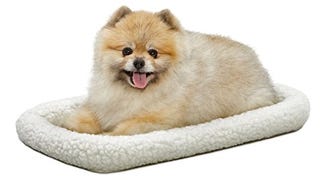 MidWest Homes for Pets Bolster Dog Bed 22L-Inch White Fleece...
