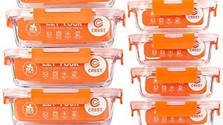 C CREST [10-Pack] Glass Food Storage Containers - Food...