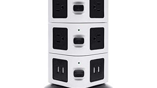 6FT USB Switched Power Strip Tower -JACKYLED Surge Protector...