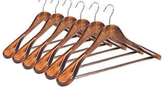 RoyalHanger Coat Hangers 6-Pack, Suit Hangers Wooden Hangers...