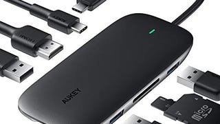 AUKEY USB C Hub 8-in-1 Type C Adapter with Ethernet Port,...