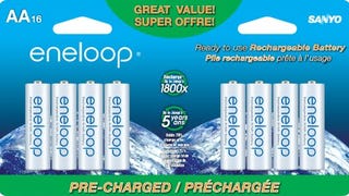 eneloop AA 1800 cycle, Ni-MH Pre-Charged Rechargeable Batteries,...