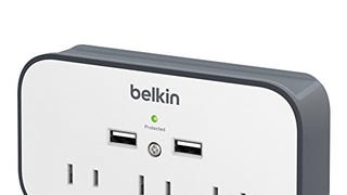 Belkin Wall Surge Protector - 3 Outlet w/ 2 USB Ports Mount...