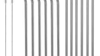 Stainless Steel Straws, X-Chef 10.5 inch Reusable Drinking...