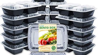 Enther Meal Prep Containers [20 Pack] 2 Compartment with...