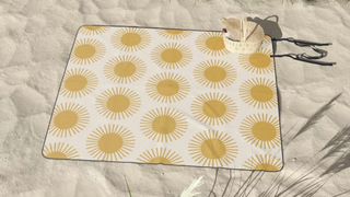 Golden Sun Pattern Picnic Blanket