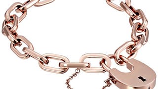 Michael Kors Rose Gold-Tone Padlock Link Bracelet