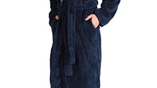 DAVID ARCHY Men's Soft Plush Fleece Robe Full Length Hooded...