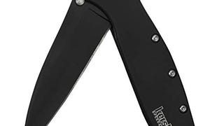 Kershaw Leek Black EDC Pocketknife, 3" Sandvik 14C28N Steel...