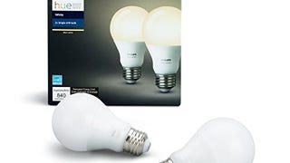 Philips Hue White A19 2-Pack 60W Equivalent Dimmable LED...